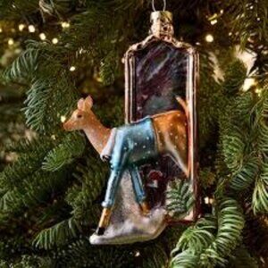NWT - Dapper Deer Glass Ornament